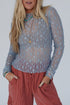 Sheer Floral Lace Long Sleeve Slim Fit Top